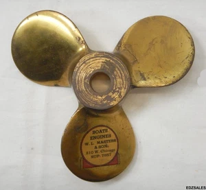 Vintage W.L. Masters Advertising Brass Boat Propeller Paperweight - Picture 1 of 9