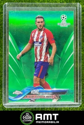 2017 Topps Chrome UEFA Champions League Koke Green Refractor 45/99 Atletico - Image 1 of 3