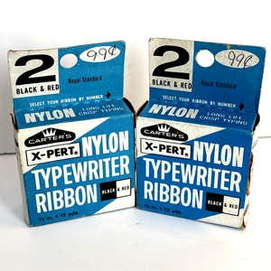 2 New Carters X-Pert 2 Black Red Twin Spool Corona Typewriter Ribbon 1/2"x 12 Yd - Picture 1 of 4