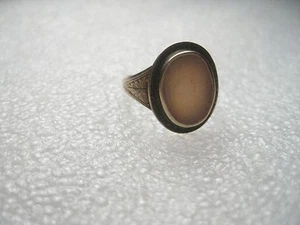 Vintage Art Deco 14kt Gold Muschel Siegelring, gravierte Seiten, Lünettenfassung, Gr. 5,5 - Bild 1 von 9