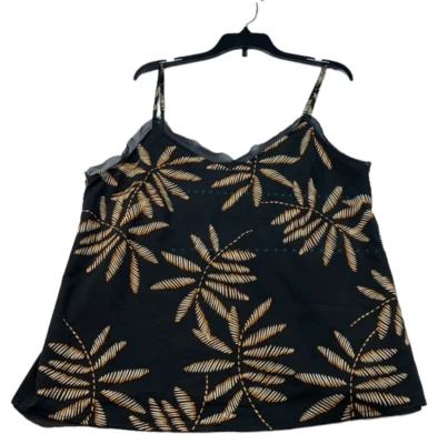 Blusa A New Day para mujer talla mediana negra patrón satinado sin mangas Foto 1 de 4