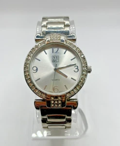 NY&C Quartz NY16693 Crystals Damenuhr rundes Zifferblatt silber - neue Batterie! - Bild 1 von 4