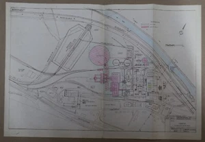 Alter Saarbergwerke AG Lageplan Kraftwerk Fenne mit geplantem 650 MW von 1971 - Bild 1 von 1