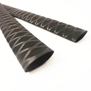 2:1 Black Heat Shrink Tubing - Deluxe Diamond Wrap Non Slip Textured - All Sizes - Picture 1 of 8