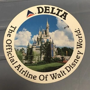 Vintage Walt Disney World Delta Airlines Gepäckanhänger Aufkleber 3-1/2" e5 - Bild 1 von 2