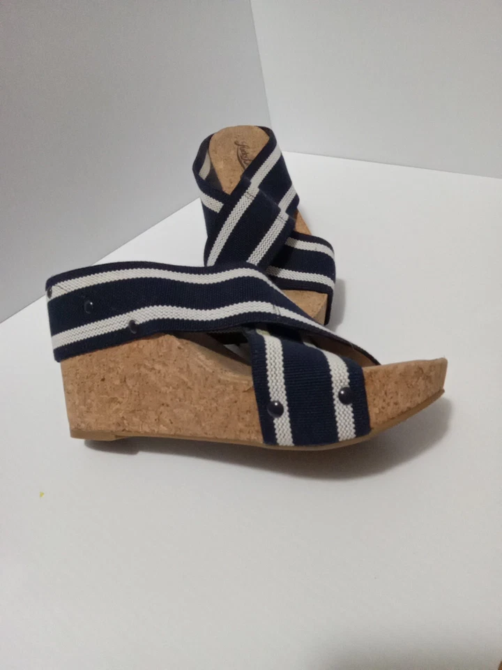 SANDALIA LUCKY BRAND MAXYNE CUÑA CORCHO ELÁSTICO Azul  Foto 1 de 4