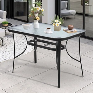 Balkontisch Gartentisch Bistrotisch Terrassentisch φ 110x70x70cm Glastisch - Bild 1 von 7