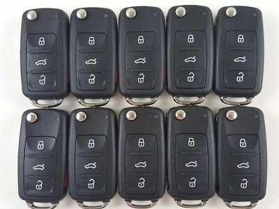 LOTE ORIGINAL DE 10 VOLKSWAGEN 10-17 VW OEM LLAVE ABATIBLE MENOS PALANCA MANDO A DISTANCIA Foto 1 de 4