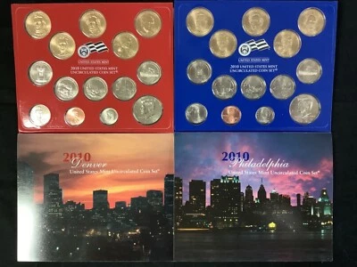 2010 US MINT UNCIRCULATED BU P&D 28 COIN SET! Philadelphia and Denver Mint! - Image 1 of 3