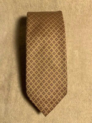 Corbata vintage Cravates Guy Laroche Paris marrón seda 56x3 Foto 1 de 4