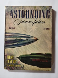 Astounding Science Fiction Magazine May 1945 First Contact Leinster - Picture 1 of 7