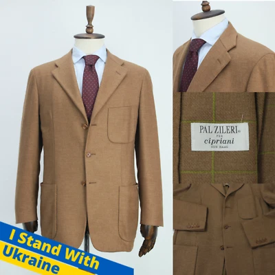 Abrigo Chaqueta Blazer Deportivo PAL ZILERI Marrón LANA Y CACHEMIR 52 IT 42 EE. UU./Reino Unido Foto 1 de 4