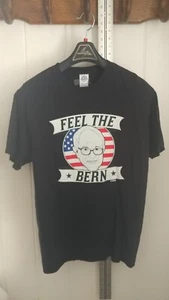 Men's 'Feel The Bern' Black Bernie Sanders Short Sleeve T-Shirt Size L Delta Pro - Picture 1 of 8