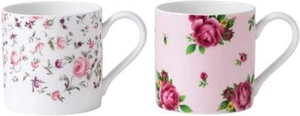 Royal Albert Modern Vintage ROALGW25872 Set 2 Mugs 0.35ltr, Bone China, Rose Con - Picture 1 of 1