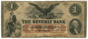 1861 Beverly Bank New Jersey NJ $1 n.746 (L2103) - Foto 1 di 2