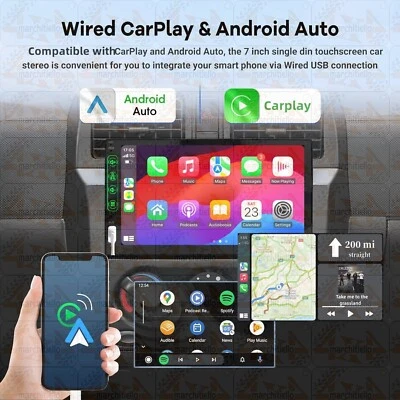 Autoradio multimediale 1 DIN, display touchscreen da 7 pollici HD - Immagine 1 di 4
