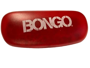 Eye Glass Hard Case BONGO Red Plastic  Leopard Print Inside - Picture 1 of 3