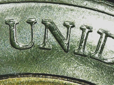 Doubling mint  error in $2 two pesos Mexico 2021 die chip in obverse and reverse - Image 1 of 4