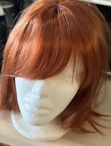 Short 12 Inch Red Bob Wigs With Bangs Heat Resist - Picture 1 of 8
