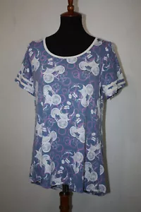 T-Shirt LuLaRoe Perfect Gr. M blau Mickey Maus Klingelton - Bild 1 von 6