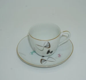Vintage Porcelain Atomic Demitasse Cup And Saucer Mid Century Modern RC Japan - Picture 1 of 8