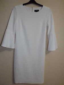 Vestido de Carrera LIZ CLAIBORNE Blanco Lápiz con Mangas Largas Acampanadas - Talla 4 - Imagen 1 de 8