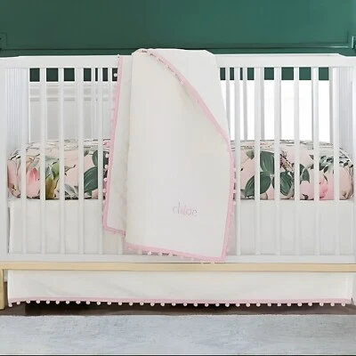 Nuevo en Paquete Falda Cuna Pottery Barn Niños Pom-Pom Rosa/Blanco $99.00 Foto 1 de 4