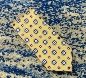 NUEVO Jos. A. Corbata de seda geométrica amarillo marfil borgoña azul marino - Imagen 1 de 4