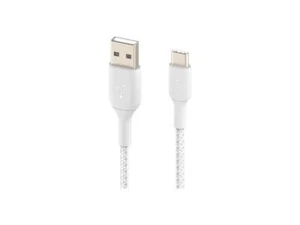 Belkin Braided USB-C to USB-A Cable (2m / 6.6ft, White) CAB002BT2MWH - Picture 1 of 5