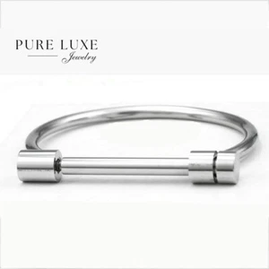 Women's 6.5" Stainless Steel,Bangle Bracelet Unisex High Polish*Box,Discount - Picture 1 of 3