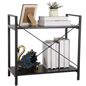 2 Tier Bookshelves for Small Space Open Standing Bookcase Storage Rack Shelf - Picture 1 of 12