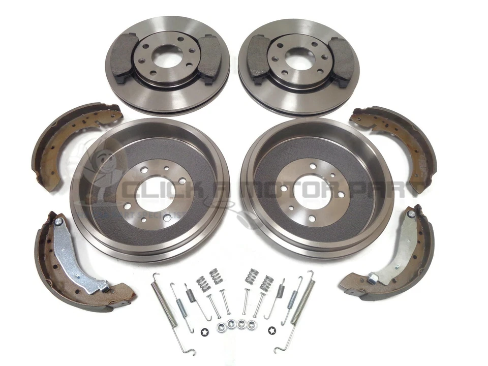 PEUGEOT PARTNER 96-09 FRONT 2 BRAKE DISCS AND PADS REAR 2 DRUMS & SHOES & KIT - Image 1 of 1