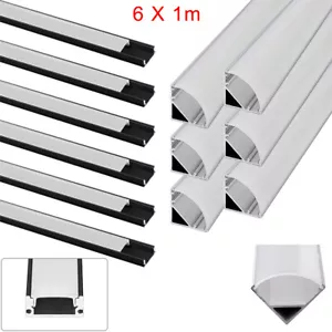 6M LED Profil Aluprofil Alu Schiene Leiste Profile für LED-Streifen Eloxiert DE - Bild 1 von 26