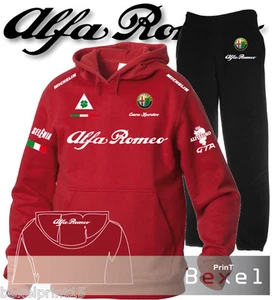 Tuta Felpa Hoodie Neutra Printed Alfa Romeo Cuore Sportivo 3 Alfissimo Polo R/N - Zdjęcie 1 z 6