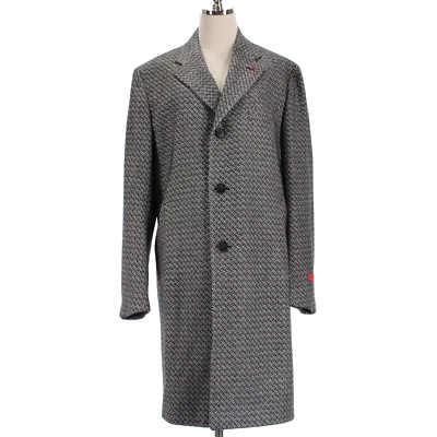 Isaia NWT 100% Cashmere Overcoat Size 54R US XL in Black and White - Image 1 of 4