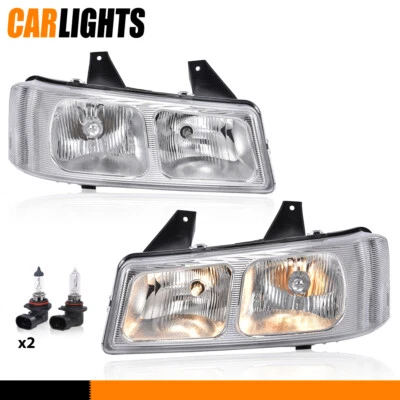 Fit For 03-19 Chevy Express GMC Savana Van Pair Clear / Chrome Headlights Lamp Foto 1 de 4