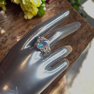 Art Nouveau Style Mystic Topaz Color Ring - Picture 1 of 6