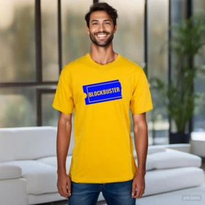 UNISEX TSHIRTS  BLOCKBUSTER VIDEO OLD SCHOOL RENTING FUN GIFT VHS REWIND NEW  - Foto 1 di 5