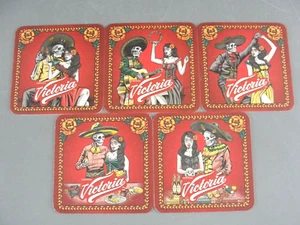 LOT 5 VICTORIA BEER LIMITED EDITION SET DAY OF THE DEAD 💀 DOTD COASTER 4" NEW - Picture 1 of 8