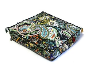 16" inch Paisley Square Kantha Cushion Cover Floor Pillow Cushion Covers Indian* - Picture 1 of 5