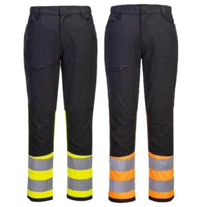 Pantalones de servicio PORTWEST WX2 Eco Hi-Vis clase 1 elásticos de 4 vías CD888 - Imagen 1 de 5