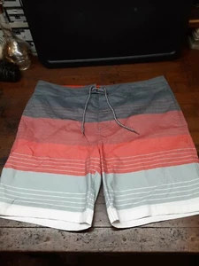 Goodfellow & Co Men's Gray/Burnt Orange Swim Board Shorts. Size 38 - Picture 1 of 5