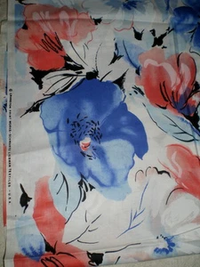 BTY Cranston SCHWARTZ LIEBMAN Abstract FLORAL PRINT FABRIC Cotton FLOWERS New - Picture 1 of 1