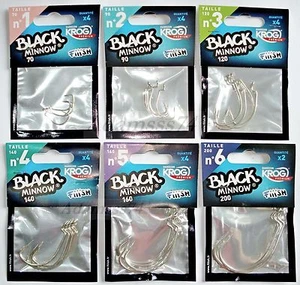 Fiiish Black Minnow Premium VMC Crochet Tout Taille, Fishimg Crochets, Ver - Photo 1/14