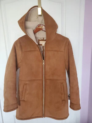 Abrigo Michael Kors imitación gamuza de oveja con capucha talla S Foto 1 de 4