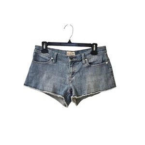 Roxy Raw Hem Jean Shorts Size 5 Low Rise Cotton Spandex - Picture 1 of 7