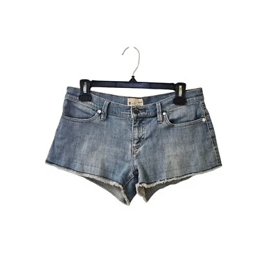 Roxy Raw Hem Jean Shorts Size 5 Low Rise Cotton Spandex - Image 1 of 4