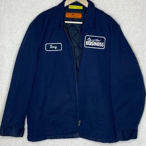 VTG Red Kap USA Made Mechanic's Jacket - Sz L Reg - Patch Sam's Club TERRY - Picture 1 of 13