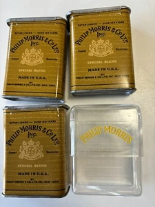 Vintage Cigarette Cases 3 Metal 1 Plastic Phillip Morris & Co Ltd Tobacianna - Picture 1 of 10