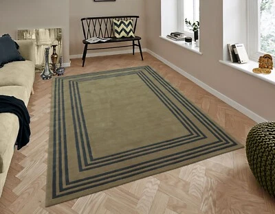 Modern Brown Hand Tufted Carpet 100% Wool Area Rug Kitchen Rug, Living Room Rugs - Image 1 of 4